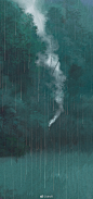 #绘研社# 上课画我家后山呢，画着画着下雨了，然后就是在大雨的白噪音中让画面也下起了雨。
#每日一涂# ​​​​
