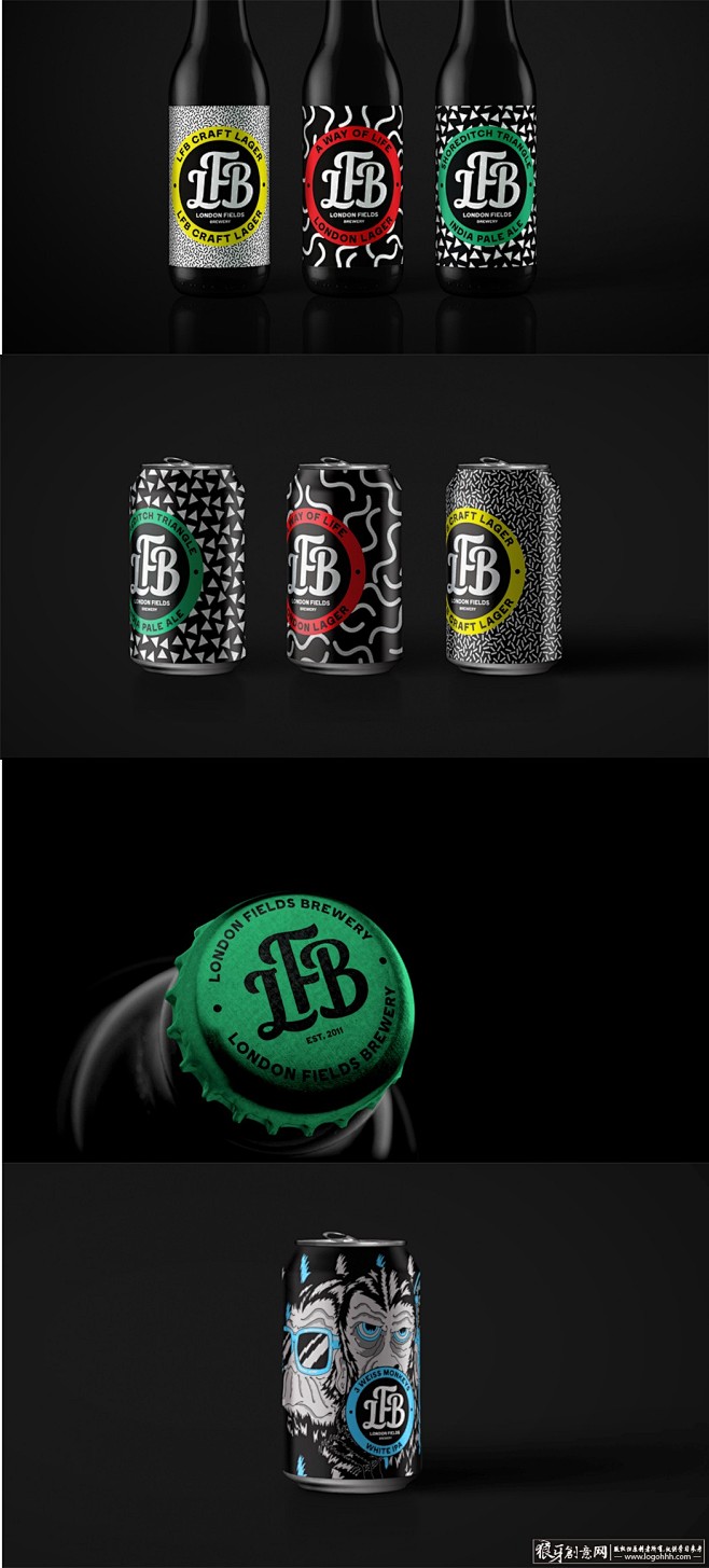 
包装设计灵感 伦敦场啤酒厂 时尚包装瓶...