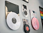 Combined record albums mounted on the wall with Record Props