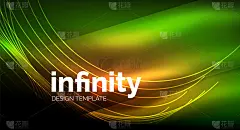 抽象波浪对深色背景，发光霓虹灯数字背景模板