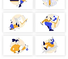 62904教育培训学科行业扁平风人物AI矢量APP插画网页背景图UI套件素材 (5)