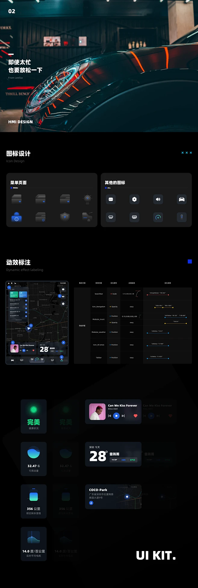 HMI Design 车载设计UI软件界面航霸霸Sia - 原创作品 - (11)-花瓣网