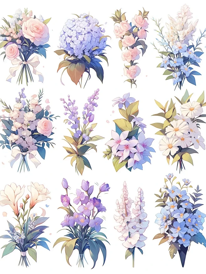 植物花卉｜电子手帐贴纸插画设计素材｜第一弹-花瓣网