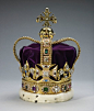 St. Edward's Crown, England (1661; gold, silver, platinum, enamel, tourmalines, topazes, rubies, amethysts, sapphires, aquamarines, zircons, garnet, peridot, spinel, velvet, ermine). Royal Collection © Her Majesty Queen Elizabeth II.