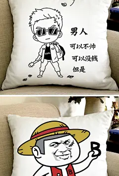 舒厅 捂脸滑稽脸抱枕动漫周边文字靠枕金馆长笑脸暴走枕头恶搞毛绒公仔搞笑礼物表情包抱枕 颜文字 男人和钱 大号枕50X50高雅丝滑亮缎【图片 价格 品牌 报价】-京东