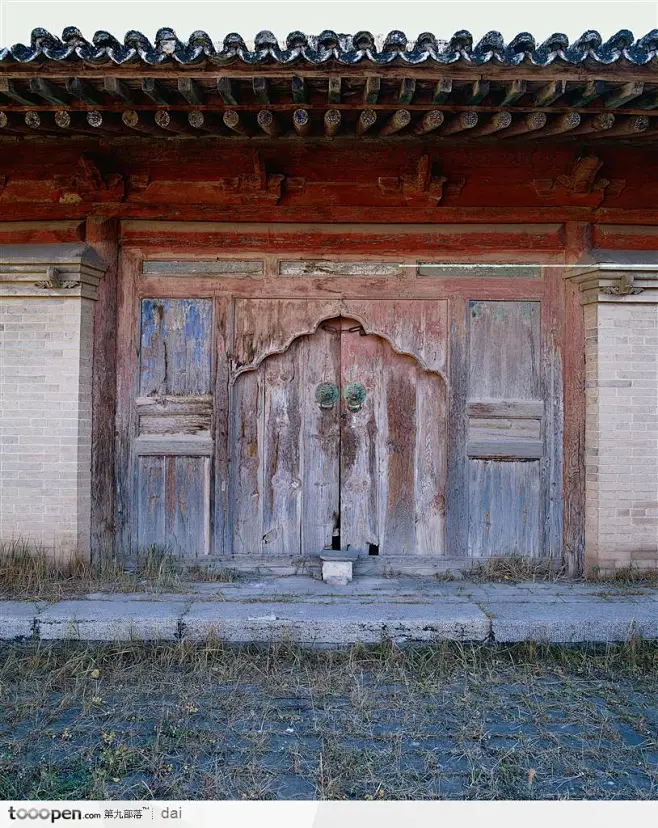 古代建筑-古老的木门-花瓣网