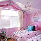 儿童房女孩房白色灰色紫色棕色床头背景墙背景墙床品布艺