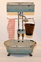 Dollhaus antique bathtub Chaud / Froid in metal with its mechanism