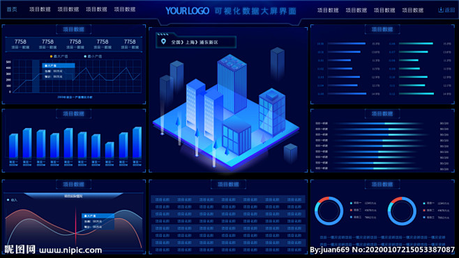 可视化数据大屏界面UI设计