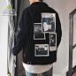 TRIANGLE W.L设计师新款韩国风格秋款男装贴花时尚休闲夹克外套-淘宝网