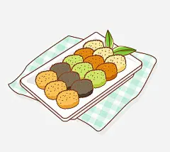 盘子上的食物免抠素材_新图网 https://ixintu.com PNG图形 PNG装饰 卡通 手绘 盘子 美食 装饰