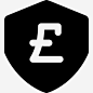 英镑的钱保护盾标志图标 https://88ICON.com 钱 标志 屏蔽 安全 界面 磅 保护 财政