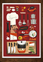 'Zizzi' Illustrated Menu Cover : Client: Zizzi RestaurantsConcept & Illustration: Peter DonnellyArt Director: Tobias HallZizzi is a popular chain of Italian restaurants throughout the UK. Many include a masonry oven, visible over the counter, where pi