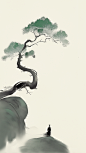 花瓣素材_中国风新中式水墨极简山水背景_193578237