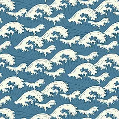 手绘日式海浪波浪花纹矢量图设计素材