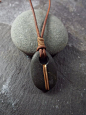 Scottish Sea Pebble  Necklace Unisex Surfers by byNaturesDesign, $20.00