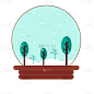 矢量冬天氛围贴纸-水晶球