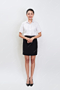 Full body portrait of happy smiling young beautiful business woman