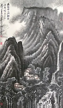 李可染国画山水 【酷图网】牧牛图,国画牛,牛国画,国画,牛,放牛图,装饰画,中堂画,字画,书画,古画,李可染,李可染作品,名家名作,水墨画