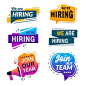 Free vector collection of abstract hiring banners