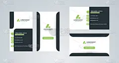 名片模板。纵向和横向布局。正面和背面。矢量插图