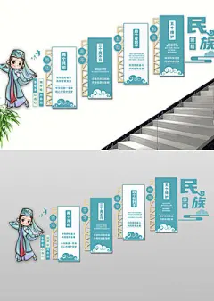 简约民族团结同命运共呼吸文化墙