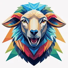 简约矢量羊头素材图图片