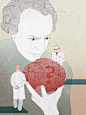 Ramona Ring - Hohe Luft - Kant And The Brain : I made this piece for an article in “Hohe Luft” magazine about Immanuel Kant and the brain. It’s about the exploration of the brain from a neuroscientific and a philosophic perspective.