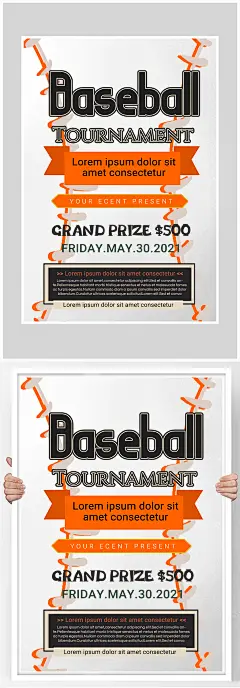 创意质感棒球运动比赛海报设计