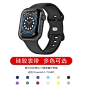 适用apple watch7苹果手表表带 iwatch改款纯色硅胶款 表带八字扣