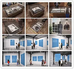 展览馆书画作品文化展厅博物馆海报喷绘展示效果样机PSD素材模板-淘宝网