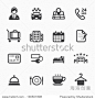 Hotel and Hotel Services Icons with White Background 正版图片在线交易平台 - 海洛创意（HelloRF） - 站酷旗下品牌 - Shutterstock中国独家合作伙伴