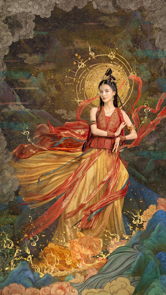 敦煌风十二神美轮美奂，就，很有感觉。 #敦煌壁画##长月烬明##罗云熙澹台烬#