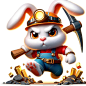 rabbit slot game character with white plain background