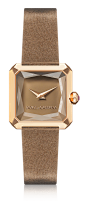Beige women's gold watch with sapphire glass - Dolce & Gabbana : Dolce & Gabbana Sofia: beige women's watch with gold case, rubies, square case and sapphire glass. Available for online purchase.