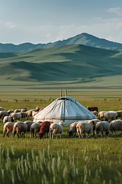 春天牧场高山草原高清图片