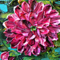 Impasto Oil Paintings Jan Ironside ~ Multi Pink Dahlia