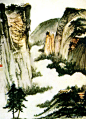张大千山水画作品欣赏_光明网【峨嵋三顶】