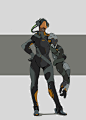 sci fi character design, Hugo Richard : designing some new characters for personal stuff
