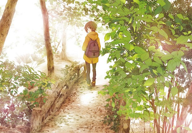 唯美女孩背影的二次元小清新插画图片