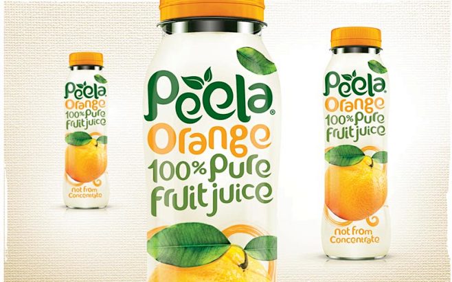 Peela100％果汁LOGO设计和外观...