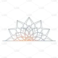 曼陀罗，渐变圆形装饰。设计元素，标志，名片。向量孤立。