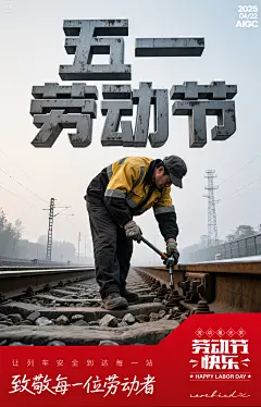 五一劳动节字体海报设计