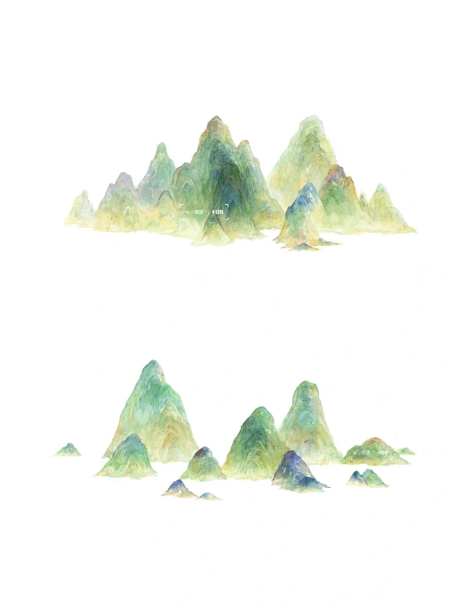 古风水彩☆青绿山水 - 小红书