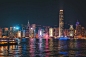 香港维多利亚港的夜