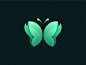 绿色渐变蝴蝶Logo设计-字体传奇网（ZITICQ）