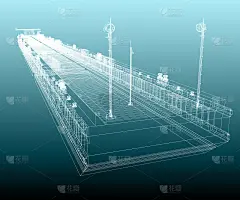 浮桥方案。3d渲染