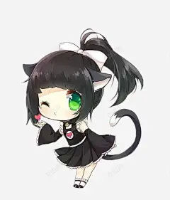 可爱猫耳短裙少女 页面网页 平面电商 创意素材