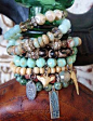 Pearl stretch bracelet 'ByGones' dimpled cream by slashKnots