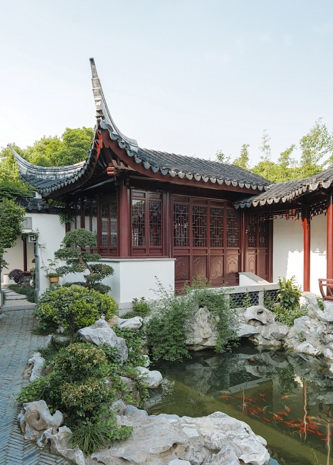 苏州园林设计公司_景观、庭院、花园、别墅庭院设计_园林效果图片_苏州融景景观营造有限公司_公司佳作：木渎桃花源中式设计